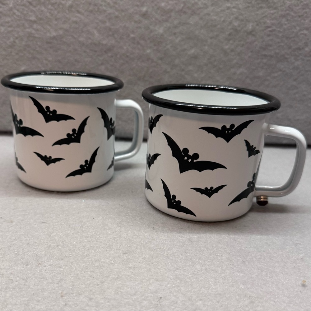 2 Mickey Mouse Halloween Bat mugs.